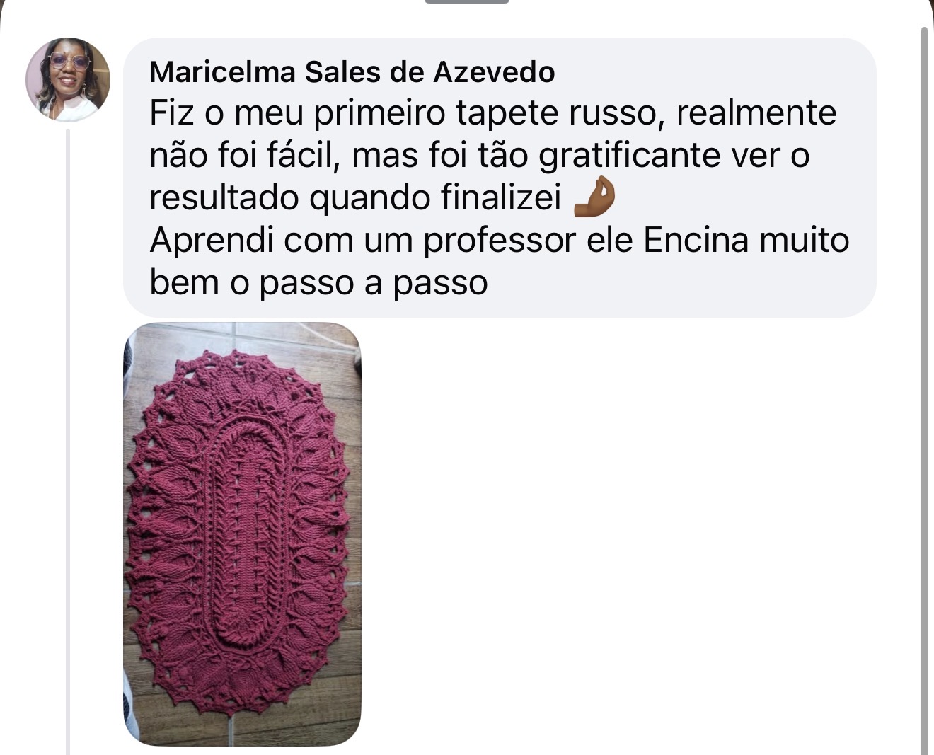 Comentário de aluna