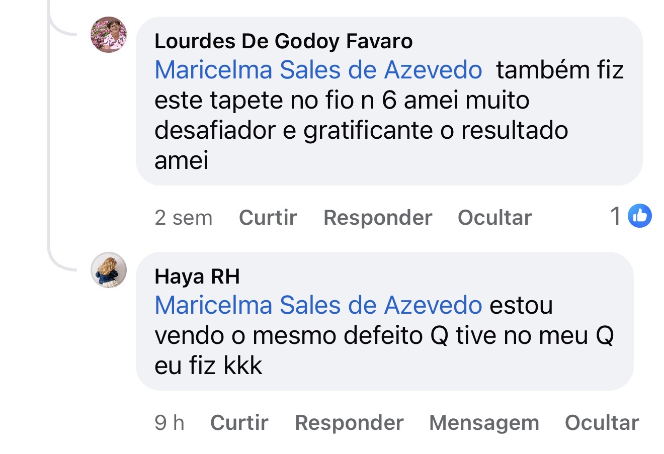 Comentário de aluna